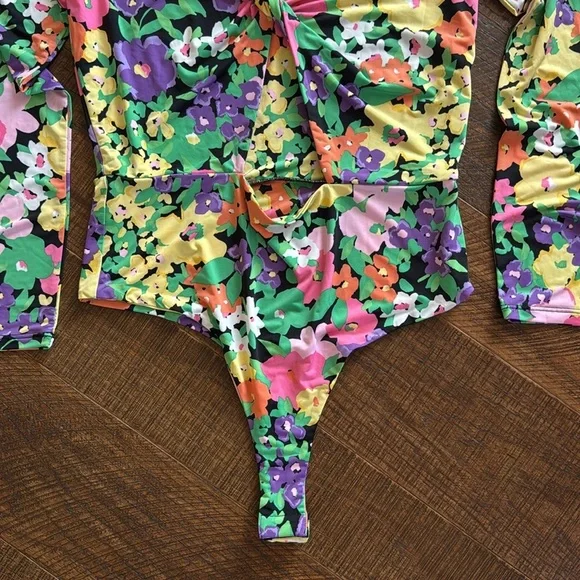 New AFRM Rosa Bodysuit in Neon Garden - Picture 6 of 10